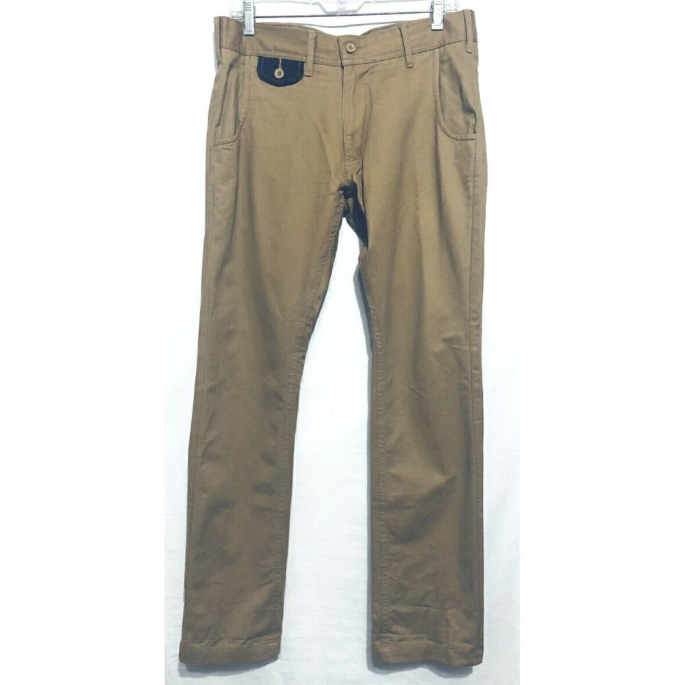 Orisue Mens Size 30 Brown Khaki Tailored Fit Architect Pants Pockets Cotton Work